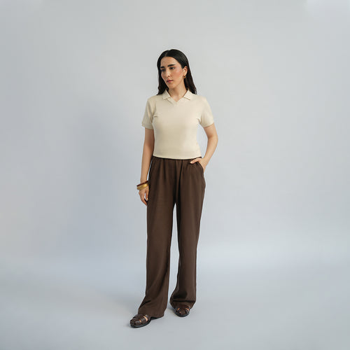 Cottonello Classic Linen Brown Trouser