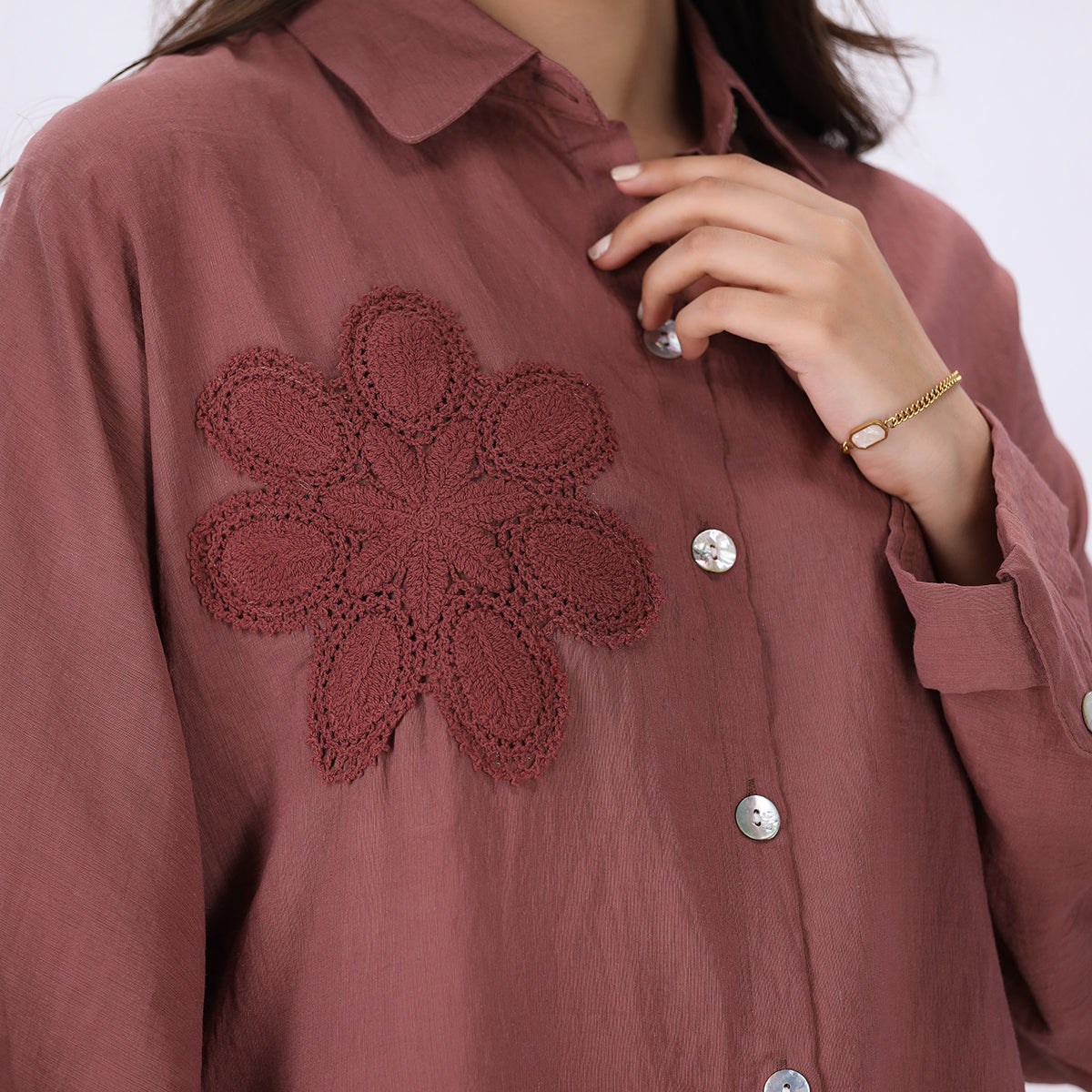Embellished Textured Shirt