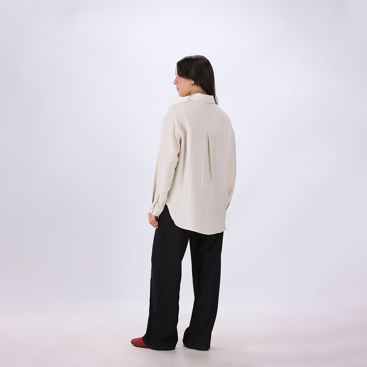 Textured Shirt with 3D flowers