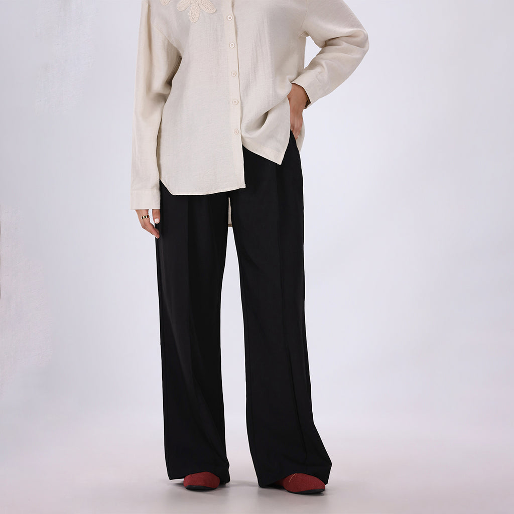 Textured Shirt with 3D flowers