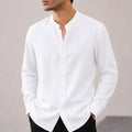 Cottonello Classic Linen Ban Collar Shirt