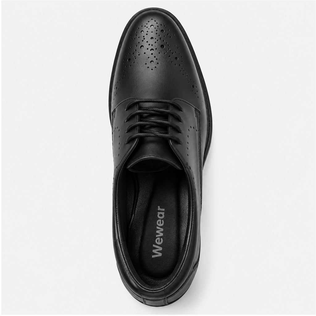 LACE BOSS - Men’s Black Leather Lace-Up