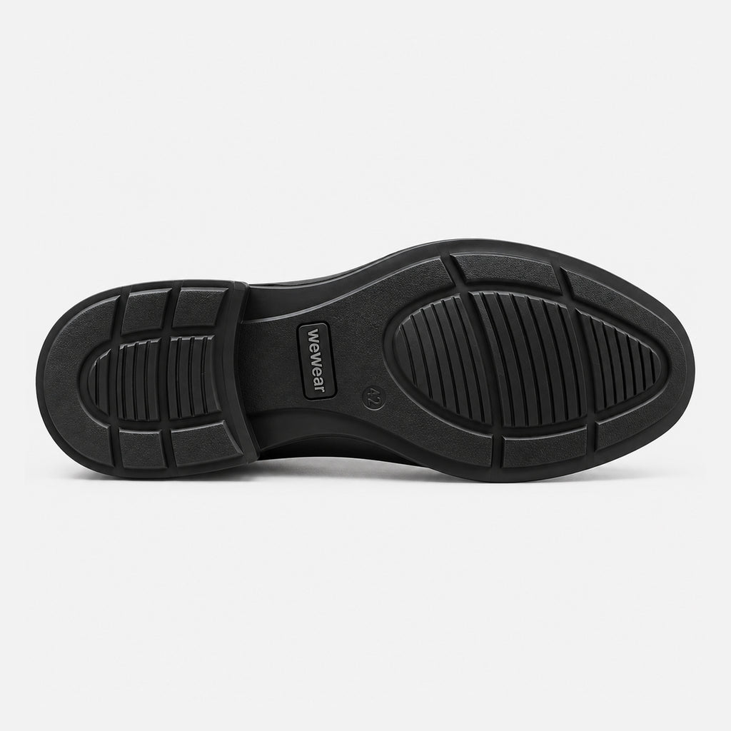 LACE BOSS - Men’s Black Leather Lace-Up