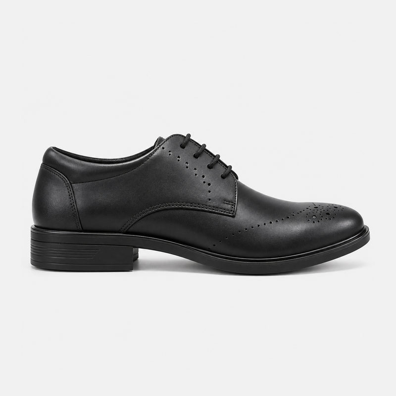 LACE BOSS - Men’s Black Leather Lace-Up