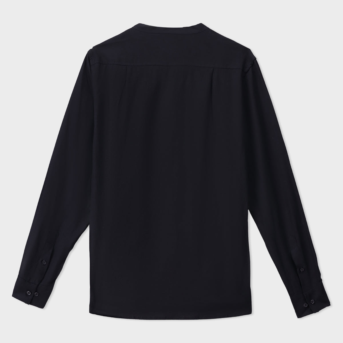 Linen Ban Collar Shirt