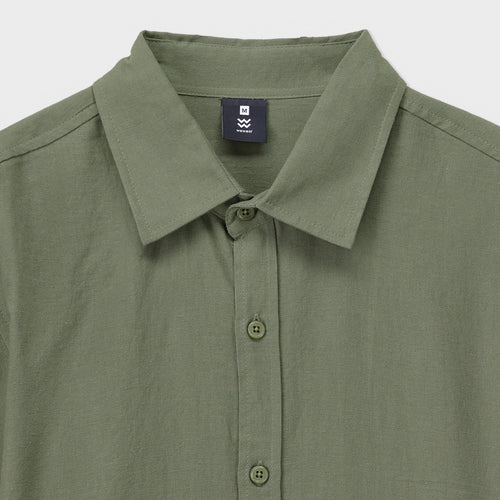 Cottonello Classic Linen Regular Olive Shirt