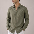 Cottonello Classic Linen Regular Olive Shirt